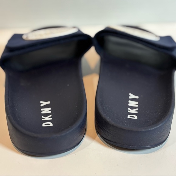 DKNY Dark Blue Slide Sandals with Emblem - Picture 4 of 5